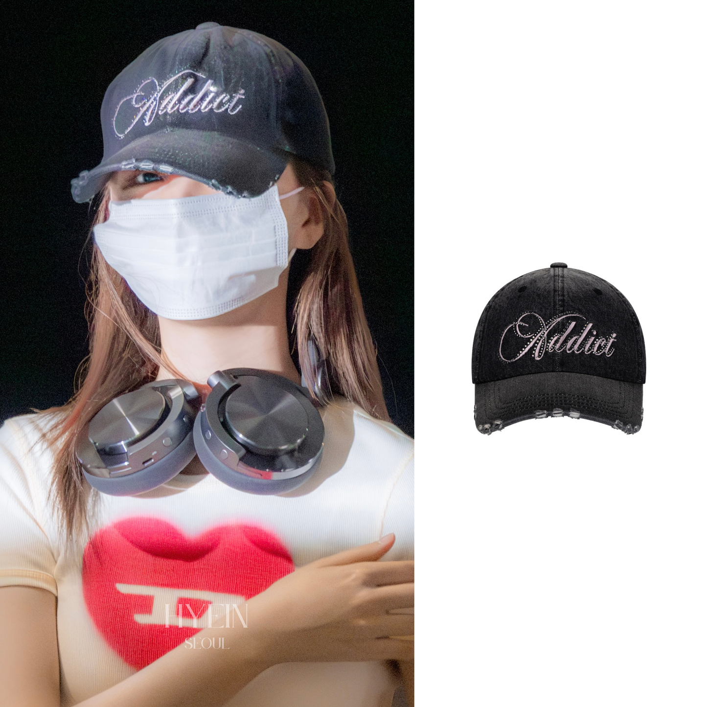 【IVE リズ着用】Addict cap / black denim