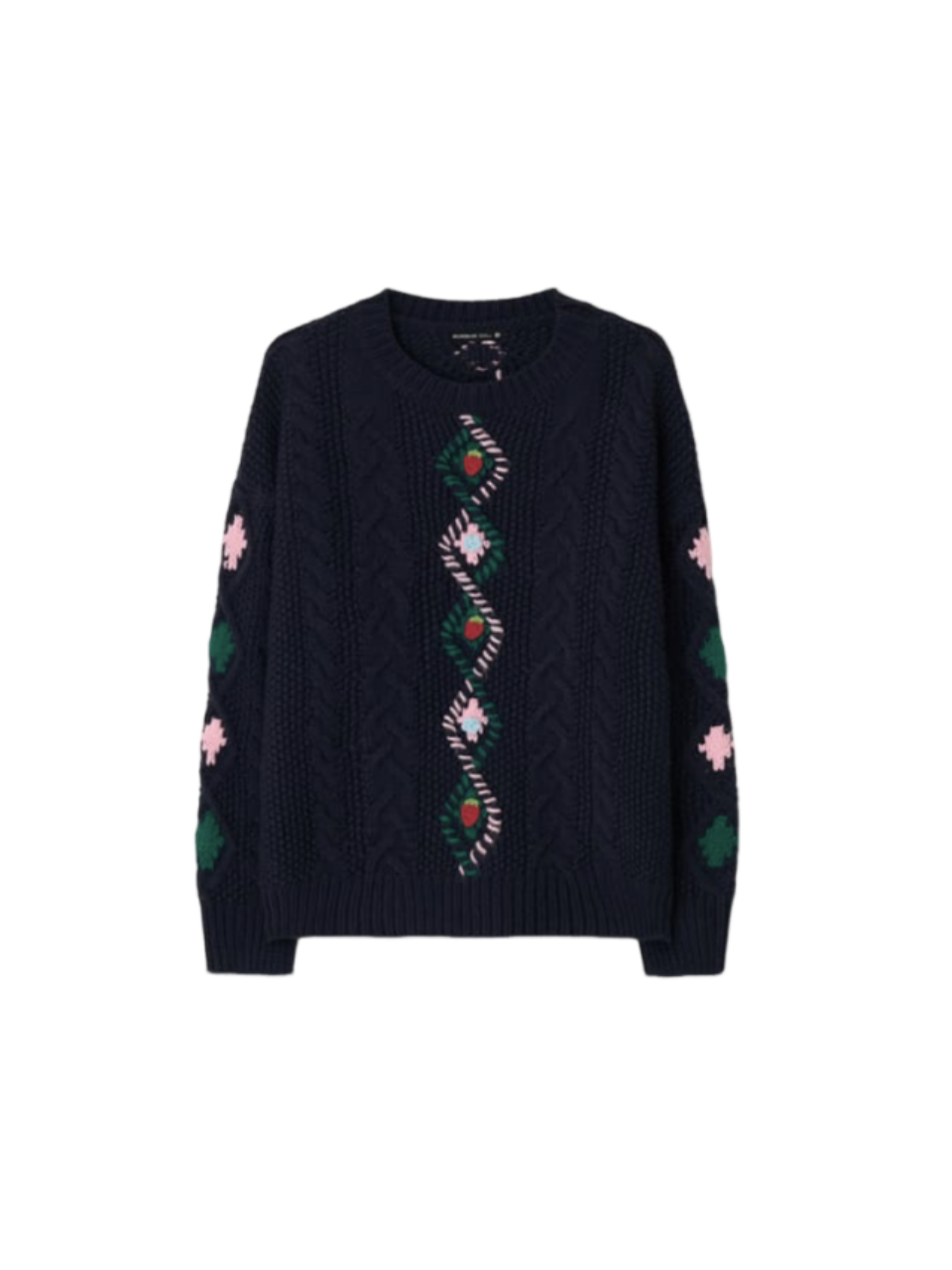 【LE SSERAFIM ウンチェ着用】Berry handmade point fisherman pullover knit / navy