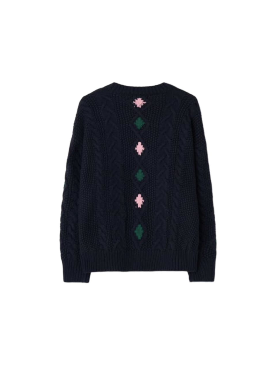 【LE SSERAFIM ウンチェ着用】Berry handmade point fisherman pullover knit / navy