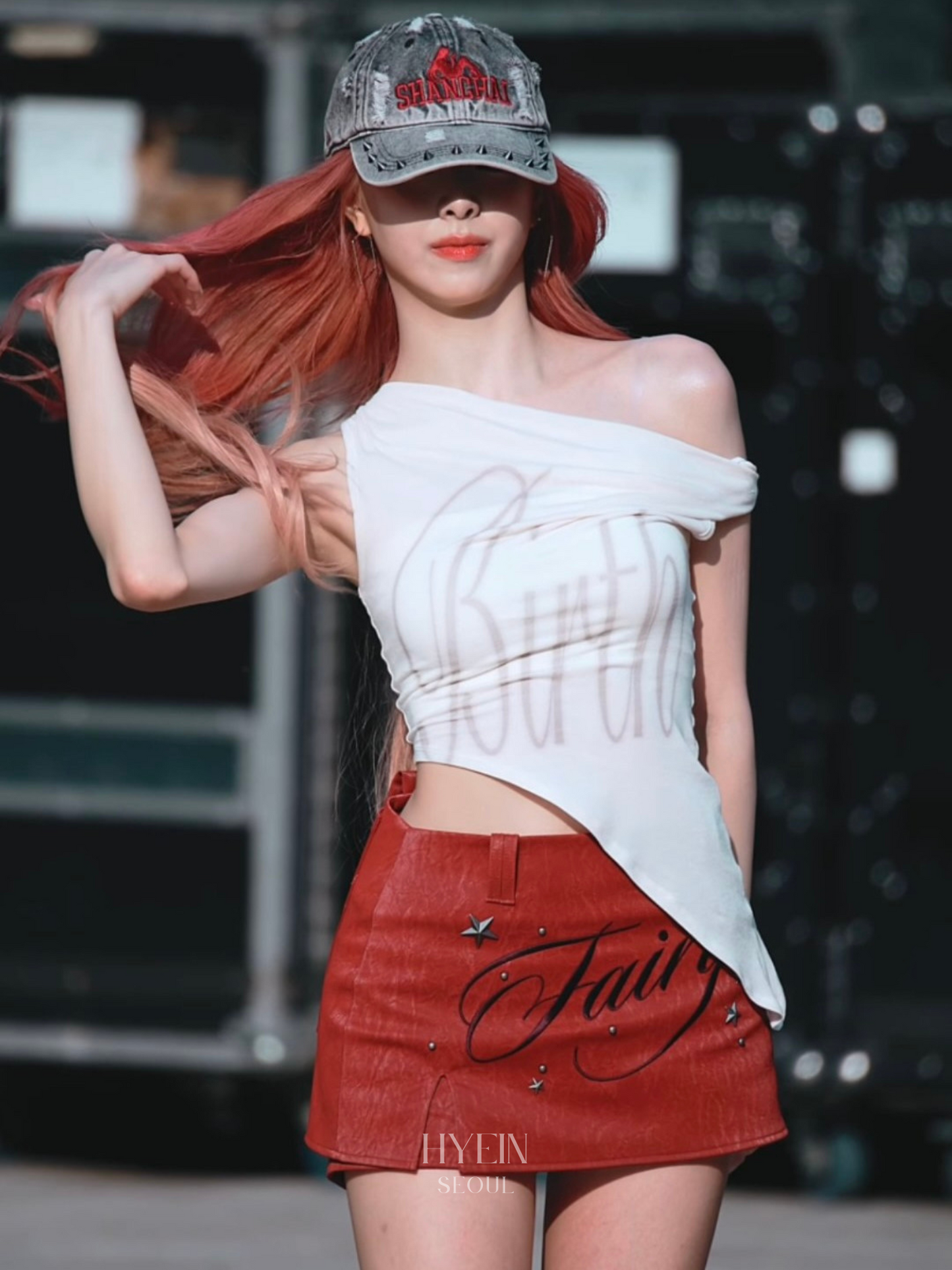 【ITZY ユナ着用】Birth draped top / cream