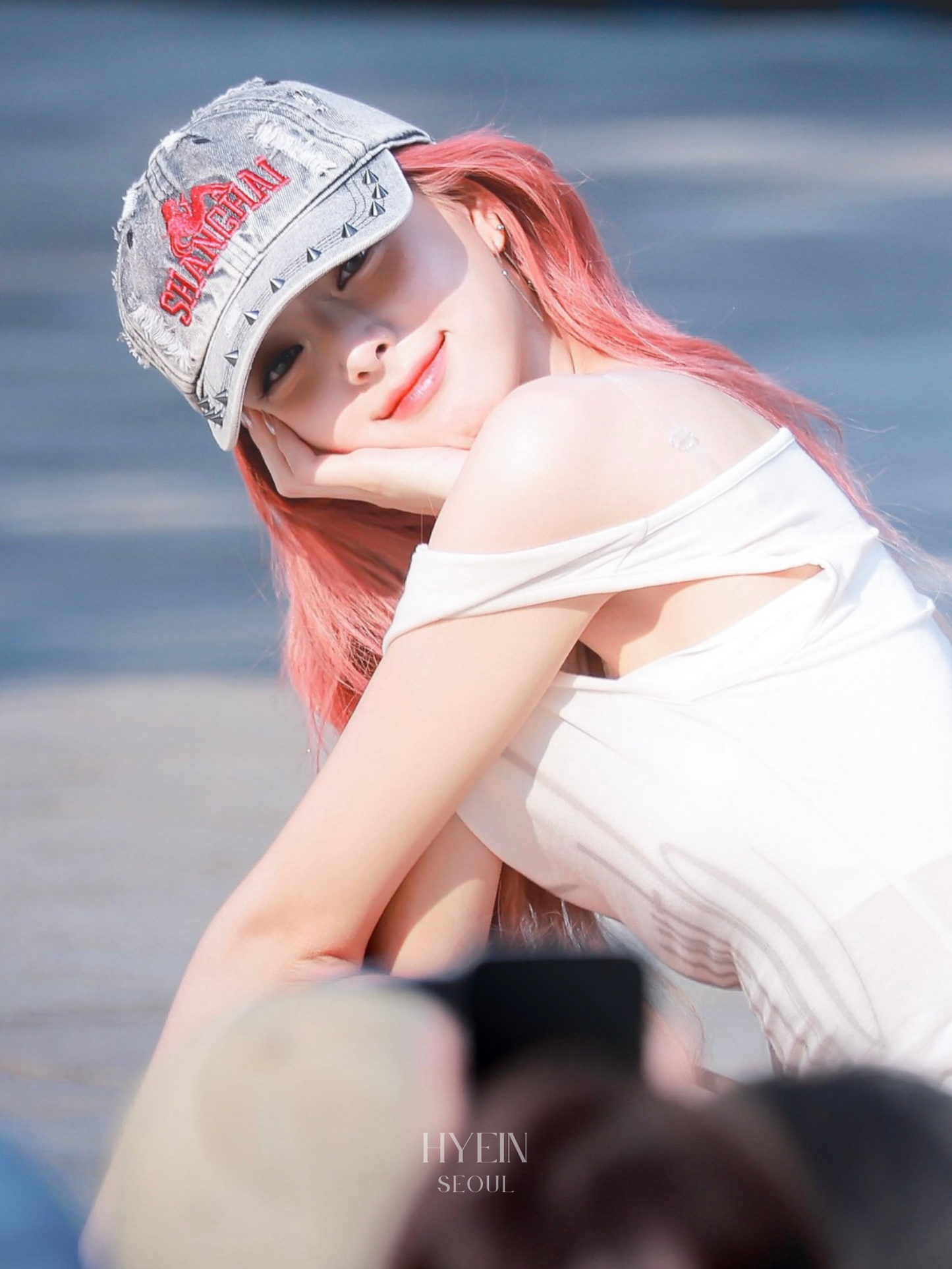 【ITZY ユナ着用】Birth draped top / cream