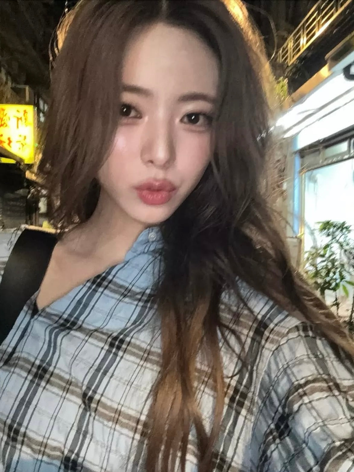 【ITZY ユナ着用】Blueberry check shirt