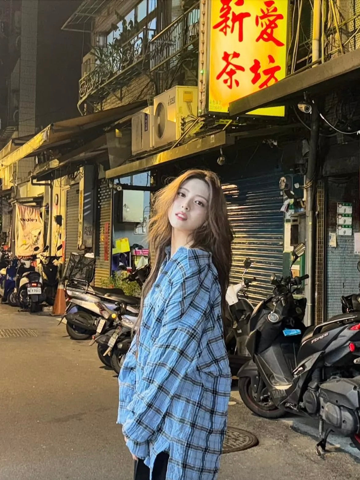 【ITZY ユナ着用】Blueberry check shirt