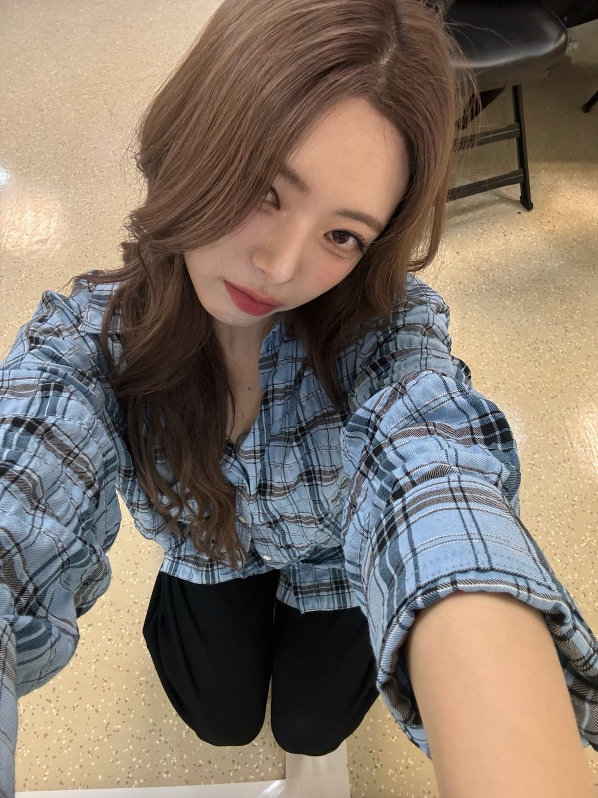 【ITZY ユナ着用】Blueberry check shirt