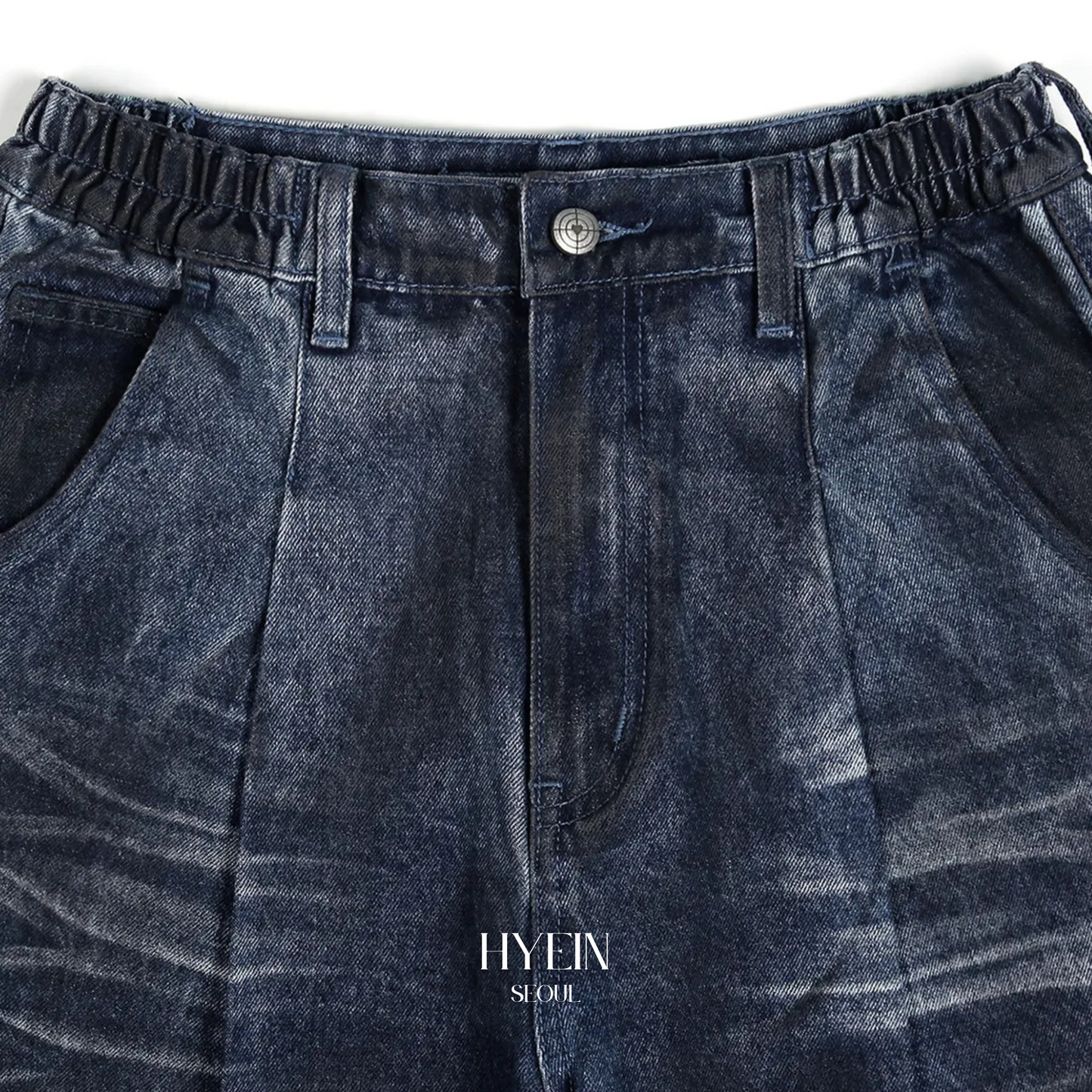 【aespa ニンニン着用】Dirty washed wide balloon denim pants