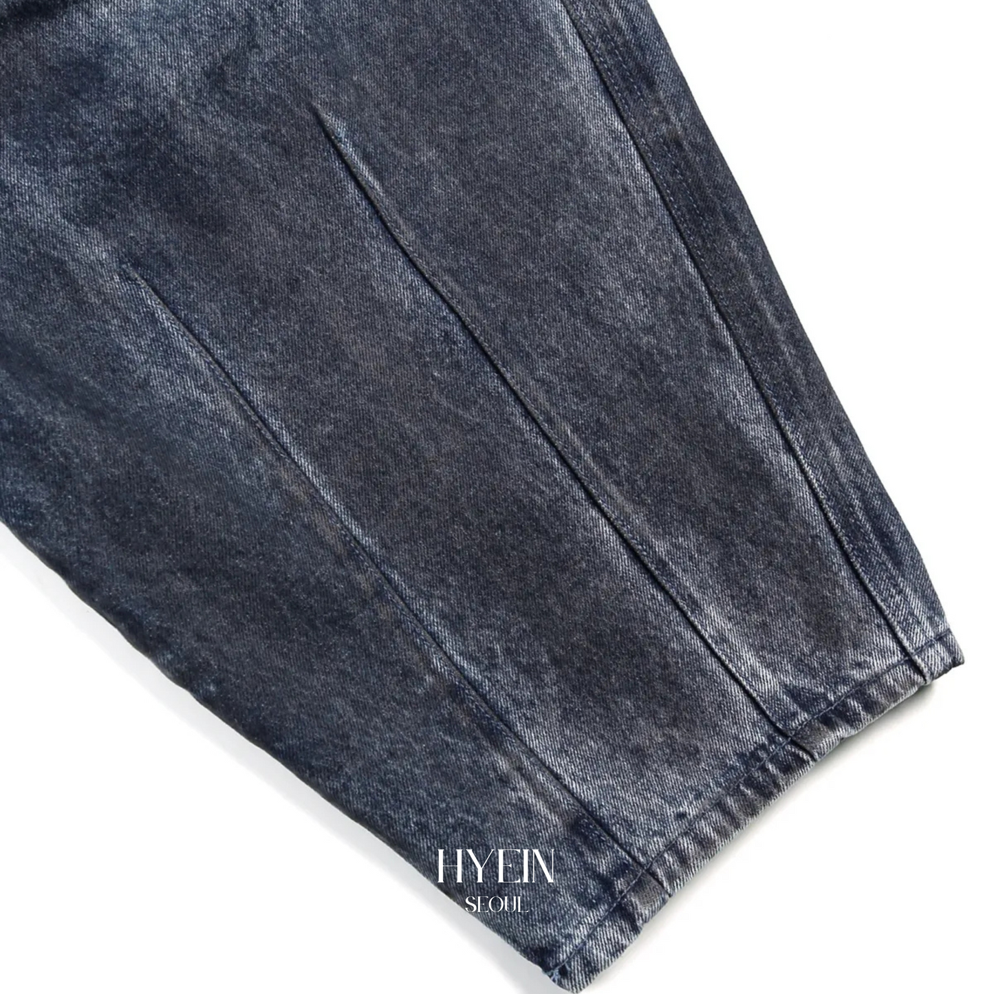 【aespa ニンニン着用】Dirty washed wide balloon denim pants