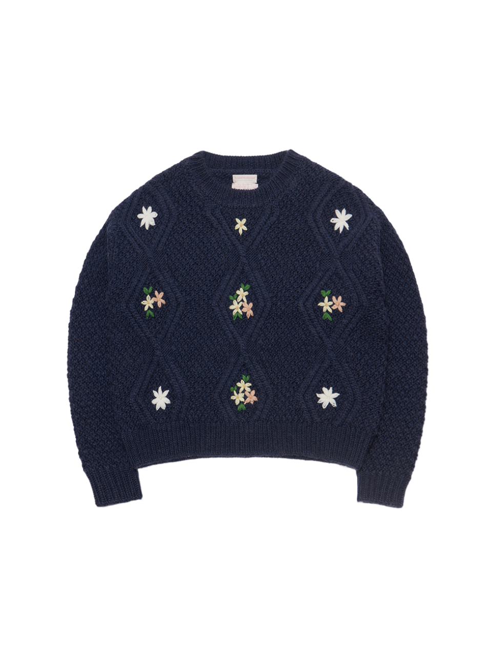 【BABYMONSTER アヒョン着用】Flower embroidery knit pullover