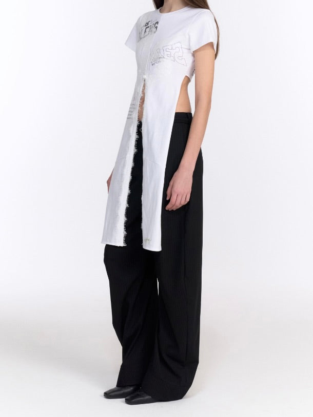 Jade lace tee / white【Hearts2Hearts(H2H) ジウ着用】