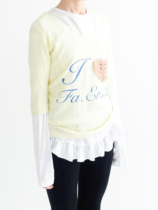Lace t-shirt / lemon