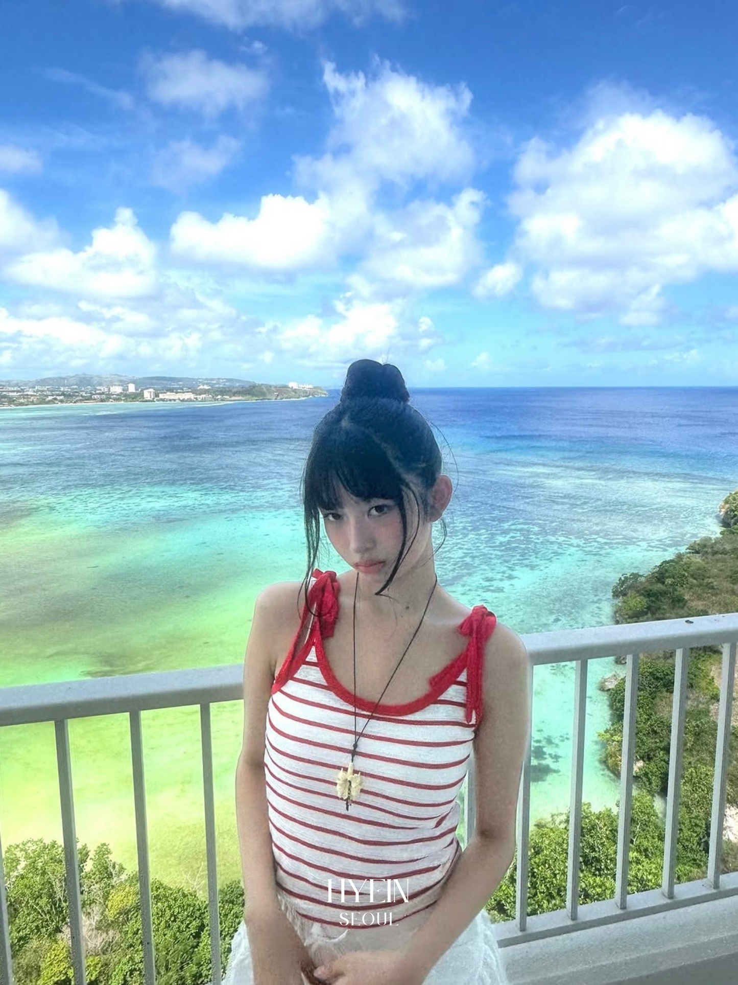 Marine stripe sleeveless / red