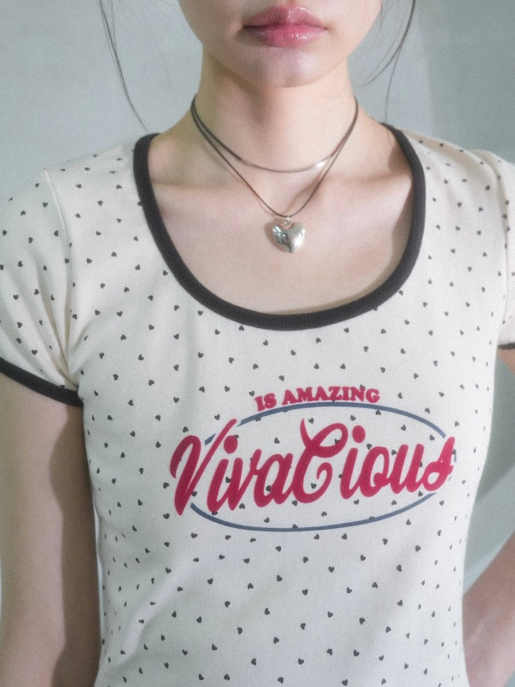 【ITZY ユナ着用】Mini heart tee