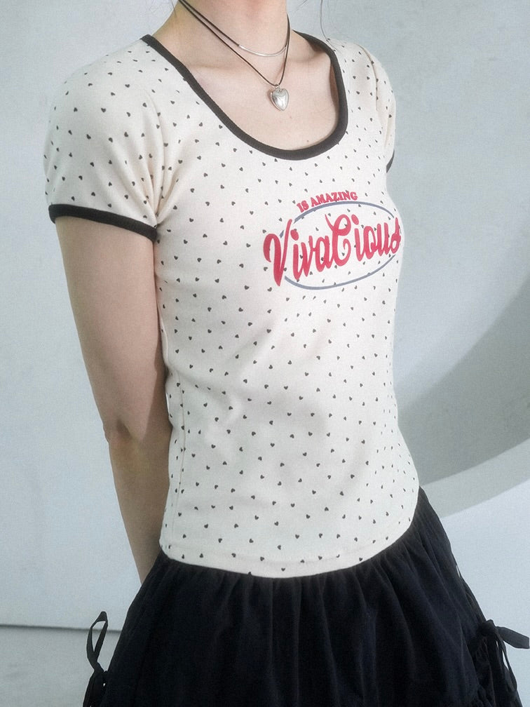 【ITZY ユナ着用】Mini heart tee