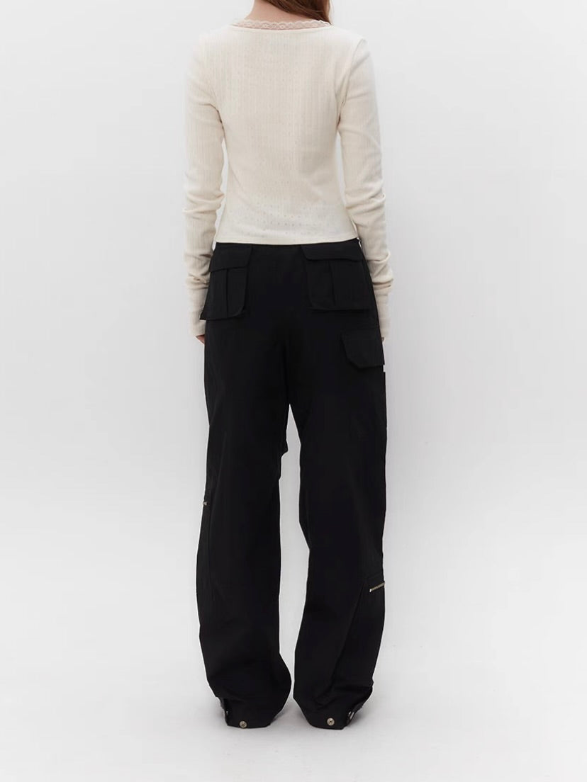 Ripstop cargo pants / black【aespa karina】