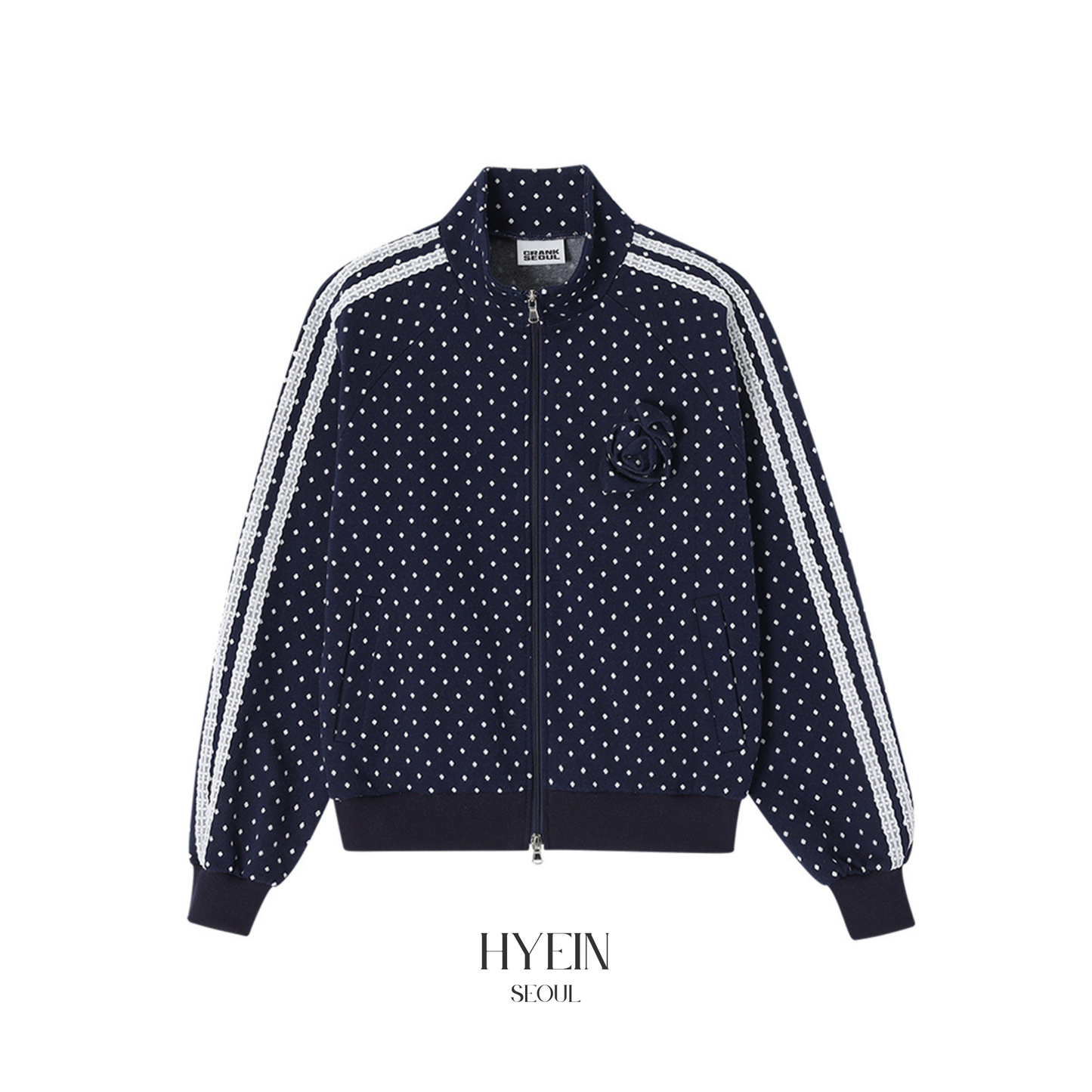 Rose dot track jacket / navy