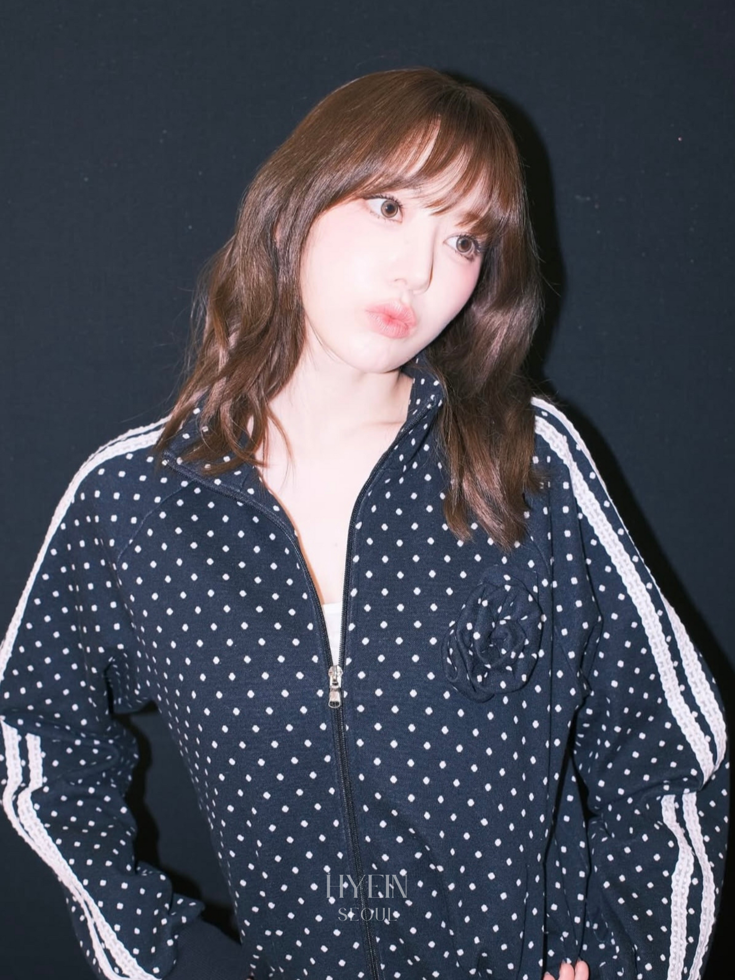 Rose dot track jacket / navy