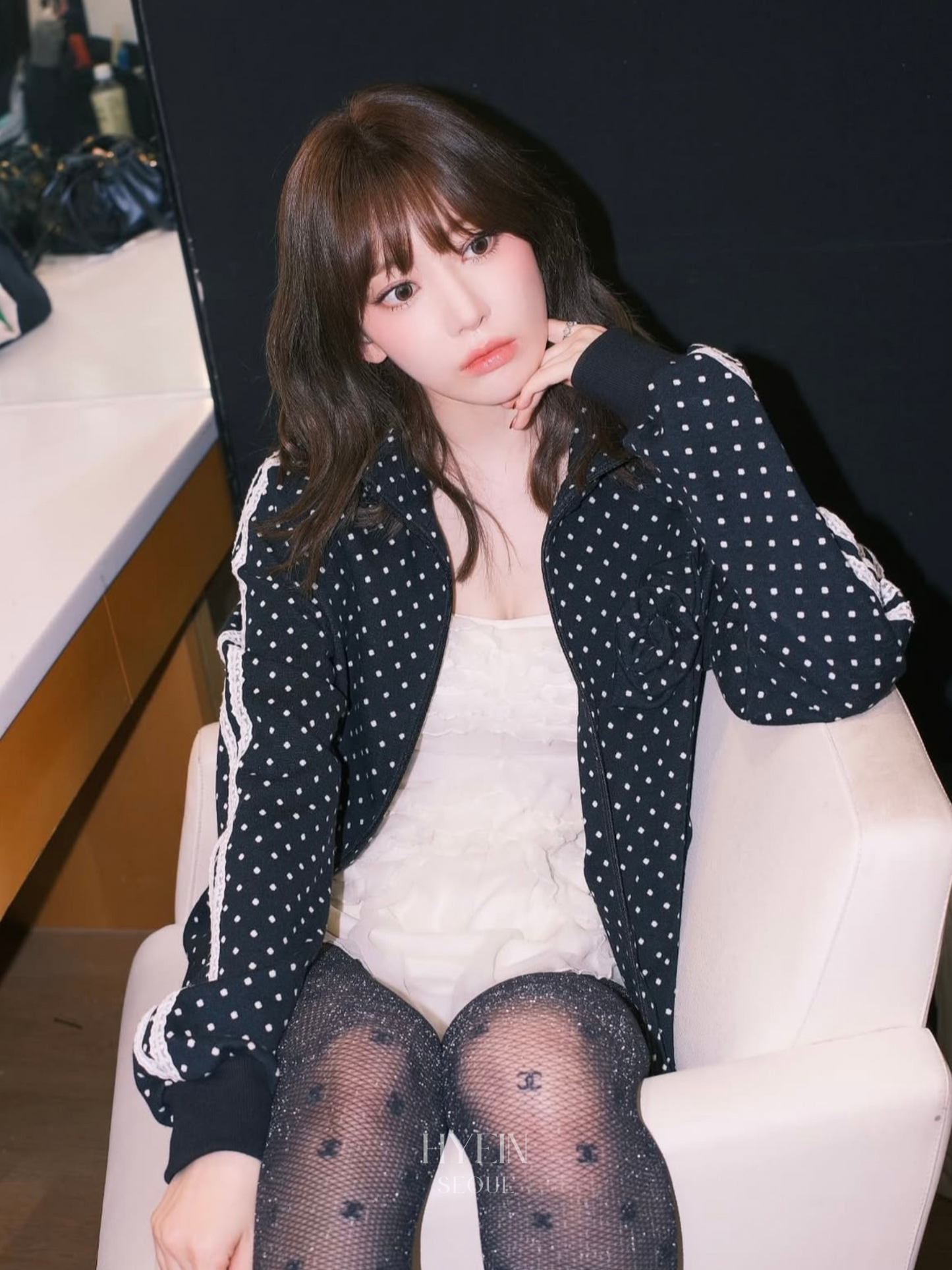 Rose dot track jacket / navy