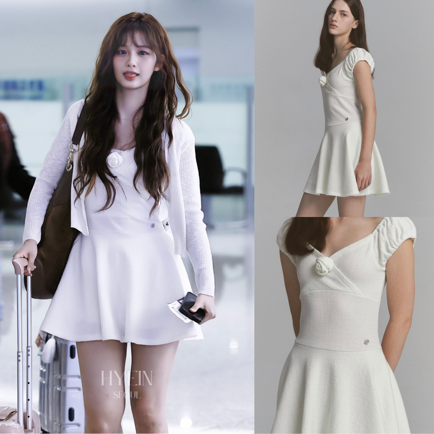 Rose flare dress / ivory