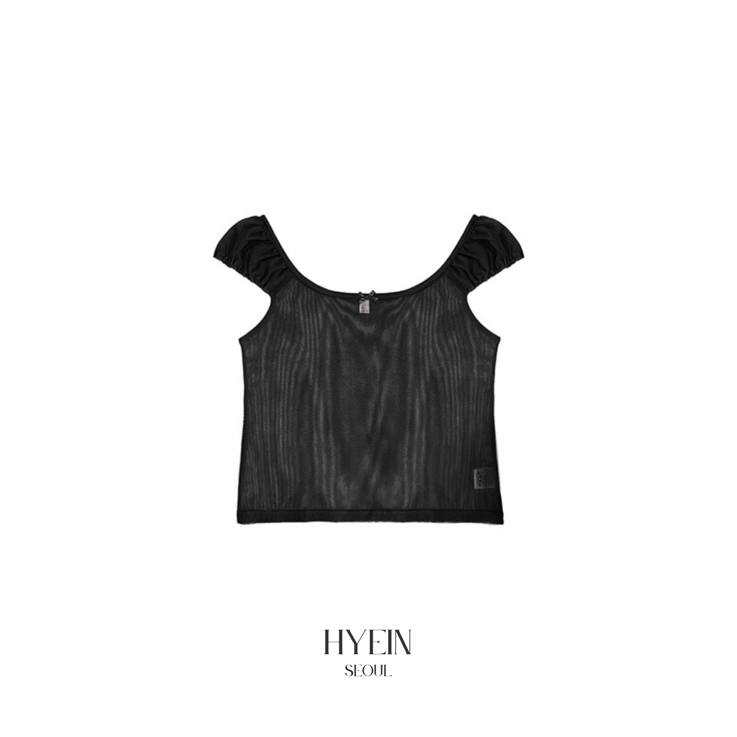 See-through mesh ribbon top