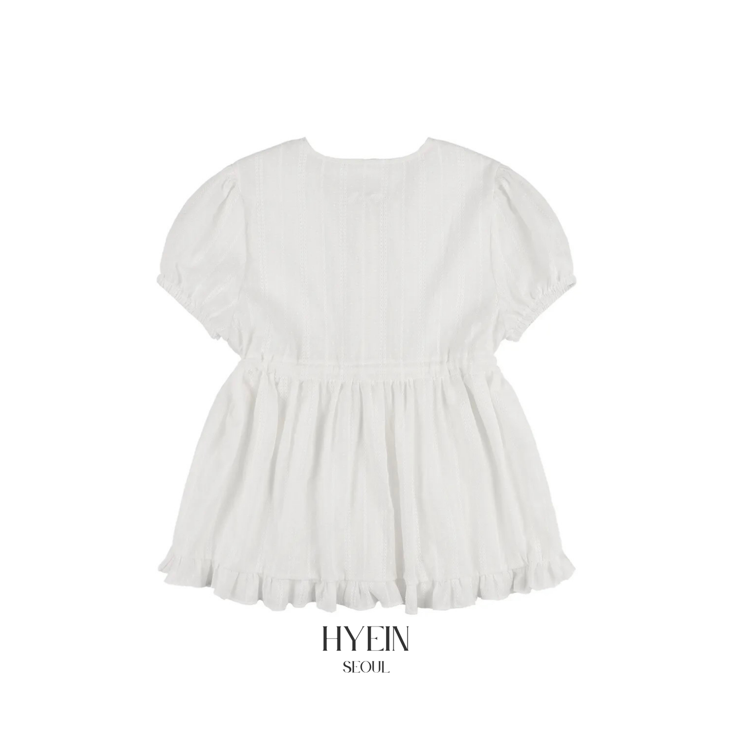 Shirring puff blouse / white