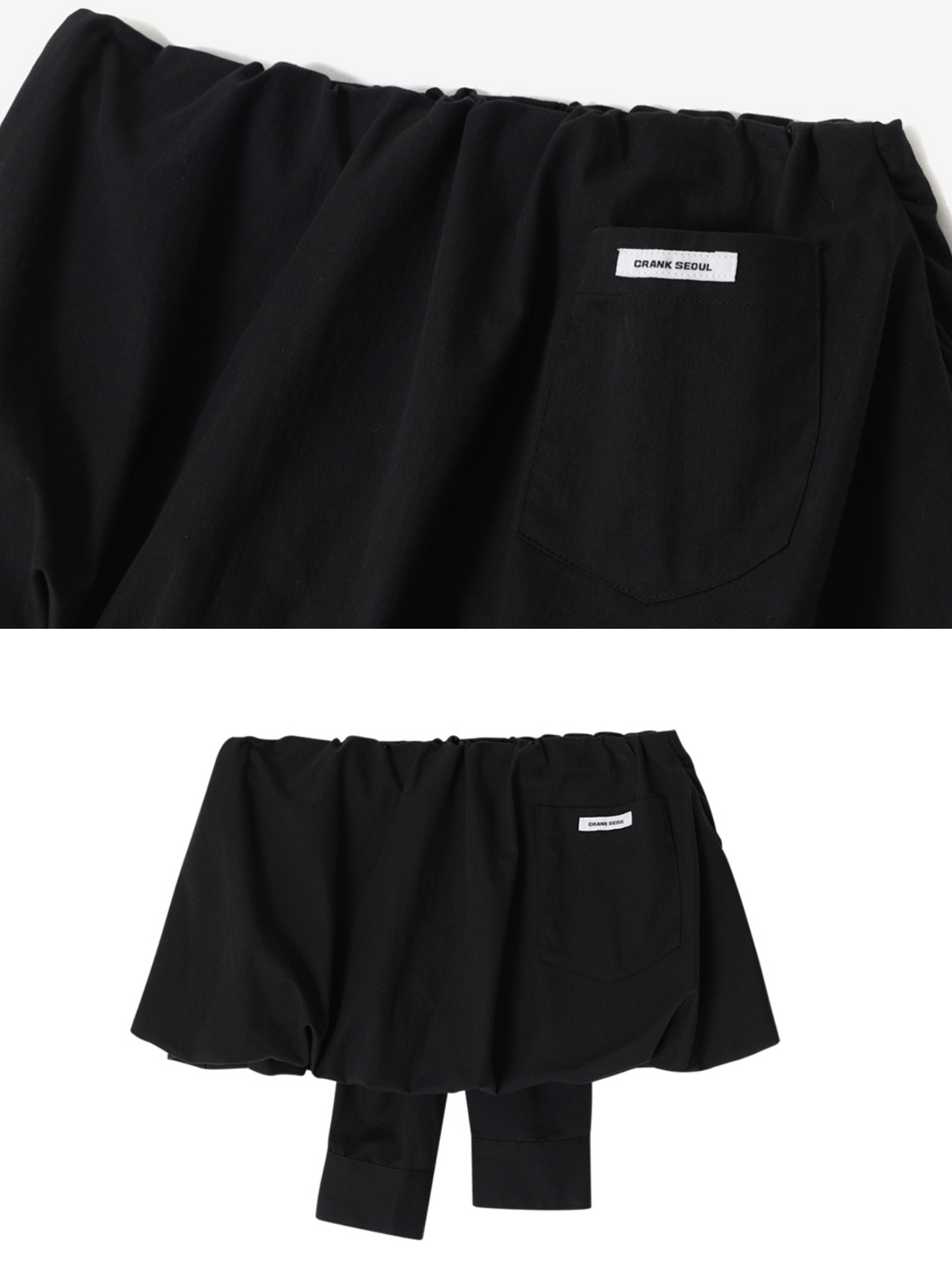 Sleeve tied balloon skirt / black