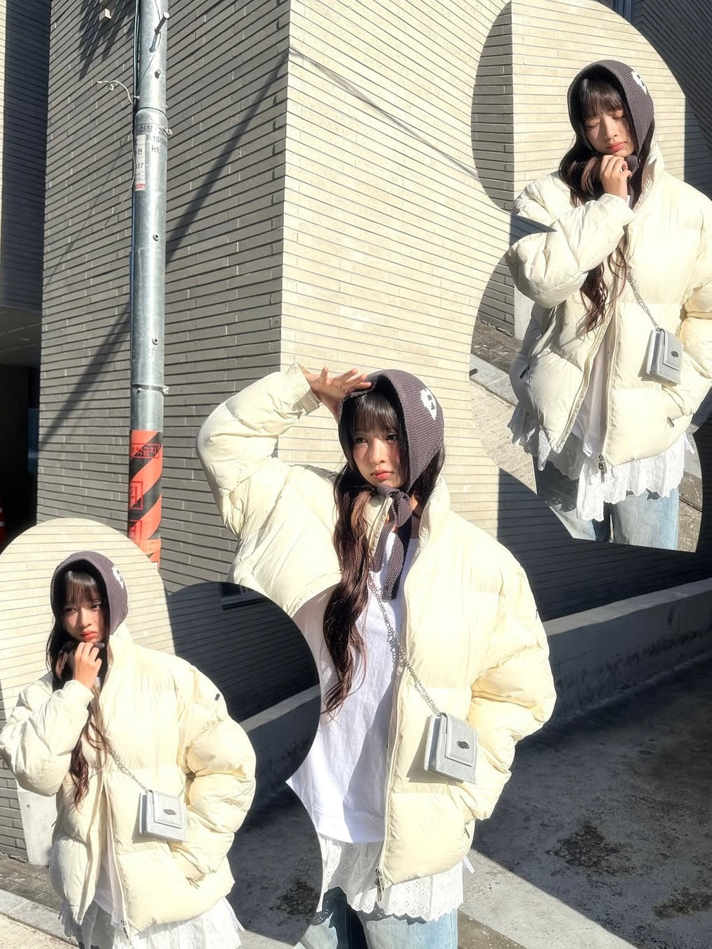 【IVE レイ着用】Torchon lace shirring layered long t shirt