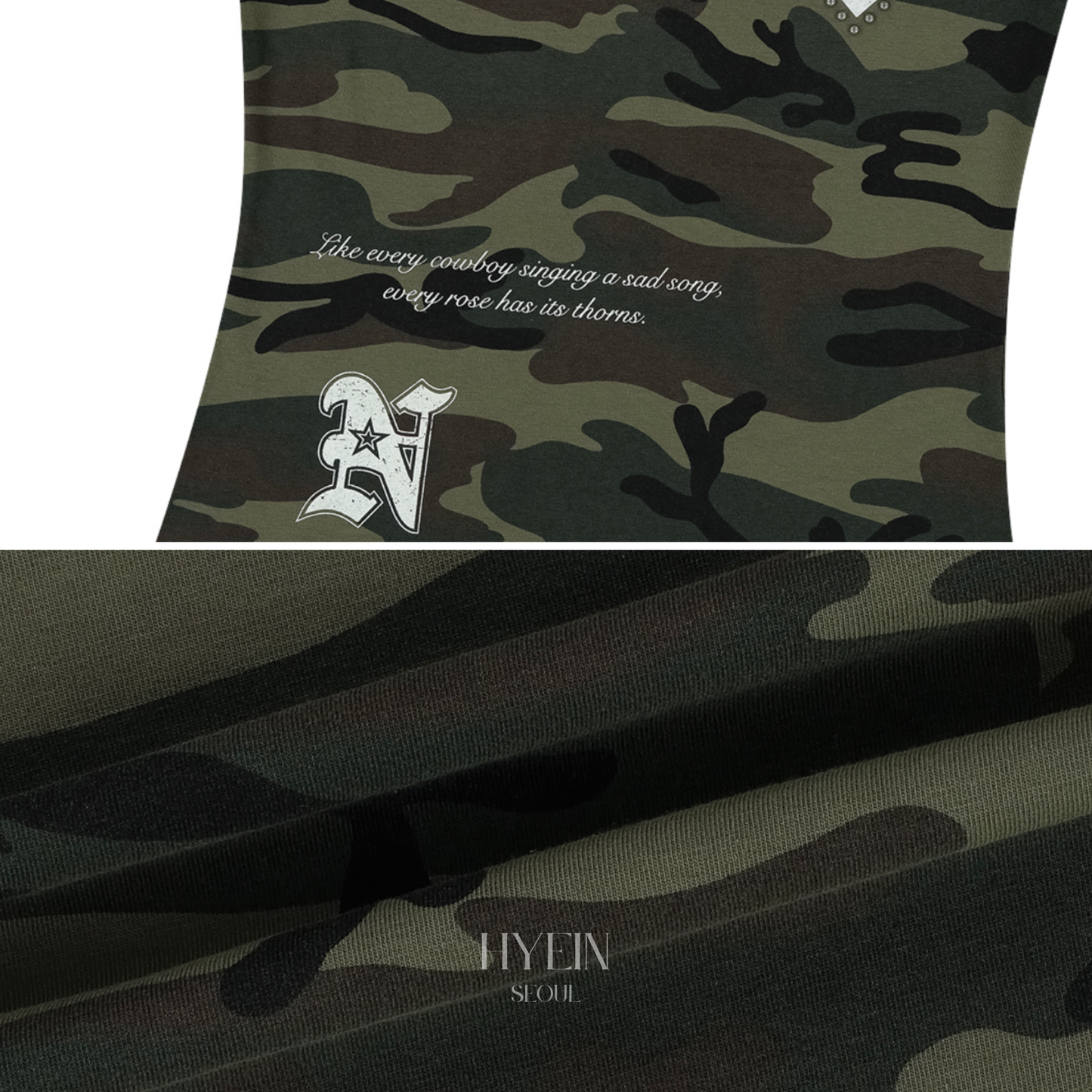 Vintage cross button down tee / camo