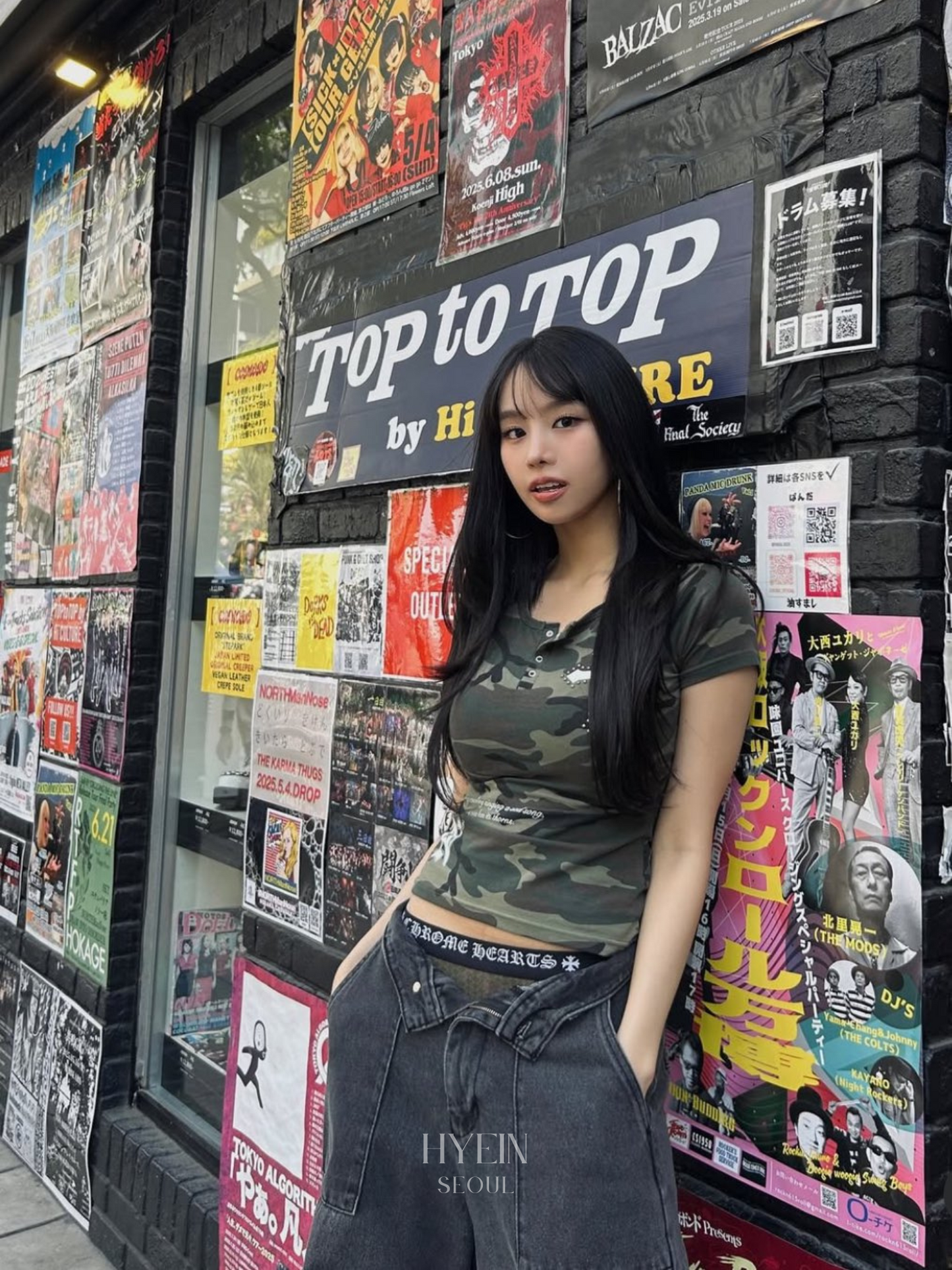 Vintage cross button down tee / camo