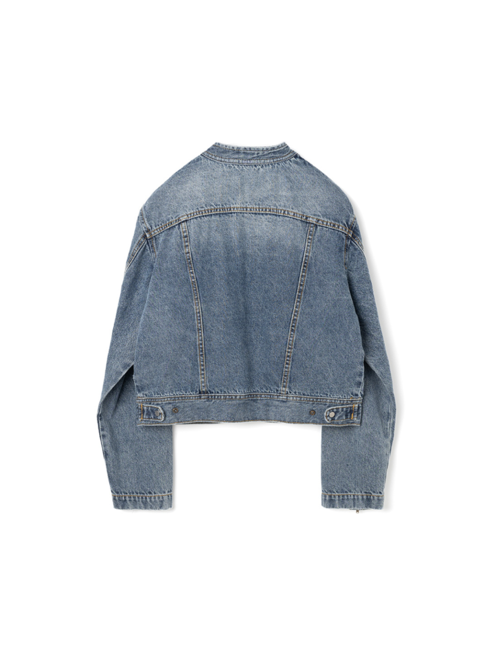 【aespa ウィンター着用】Washed denim racing jacket / vintage blue