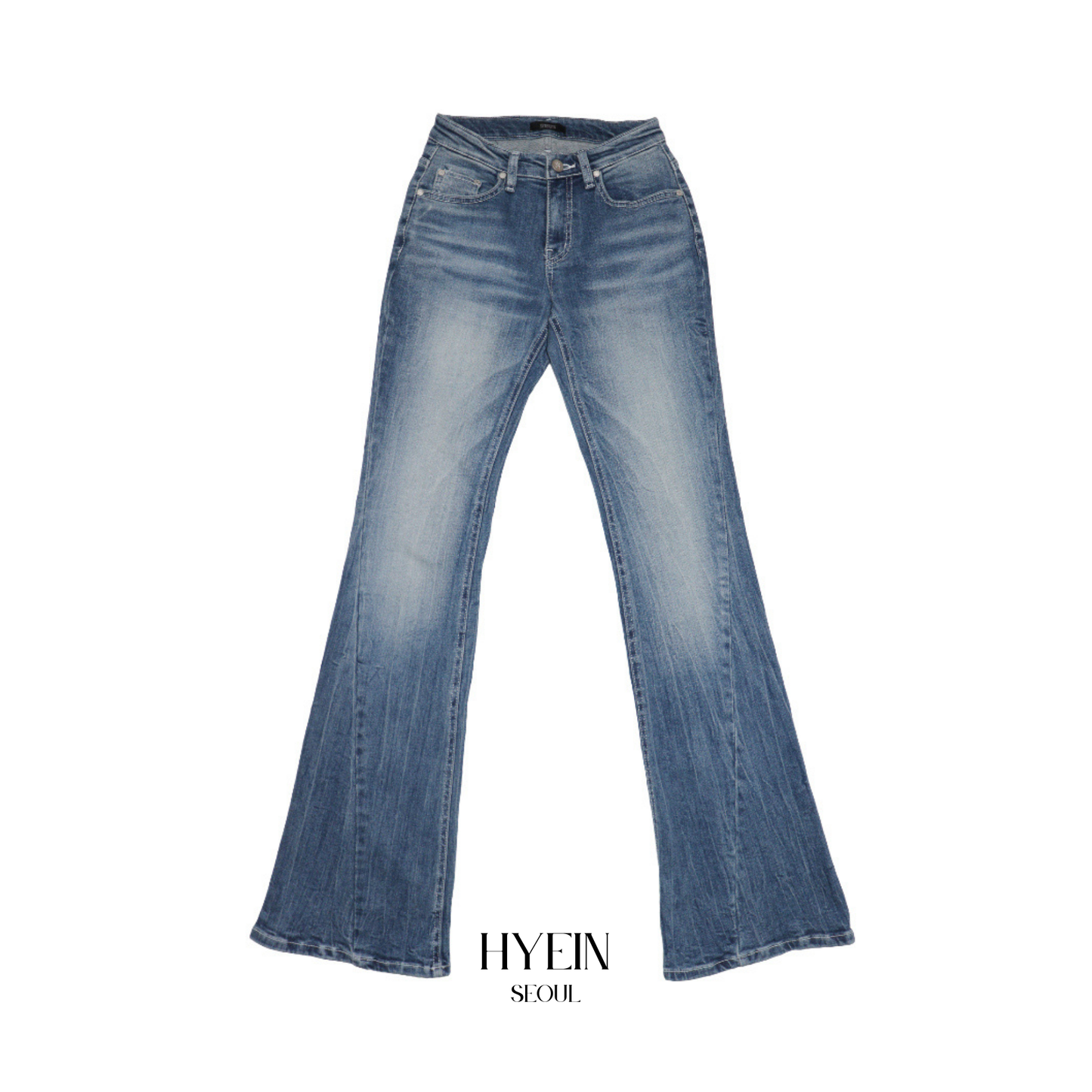 Wrinkle cat washing denim pants light blue
