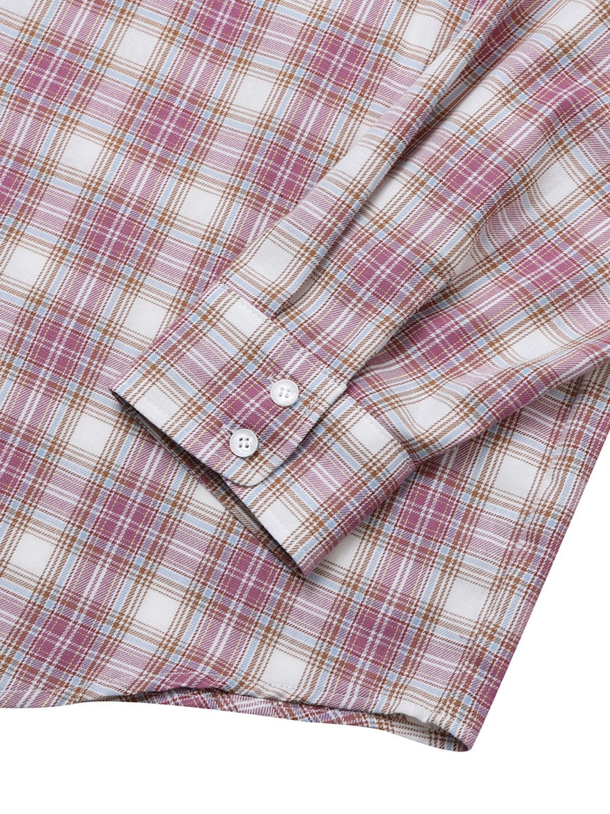 aespa カリナ着用 Over check shirt / pink