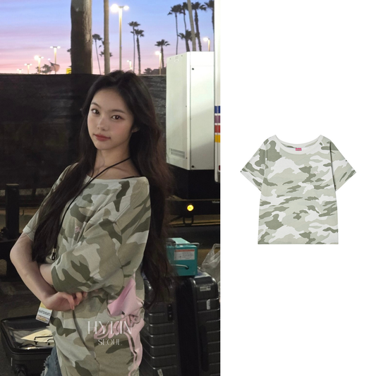 14 off shoulder tee / camo