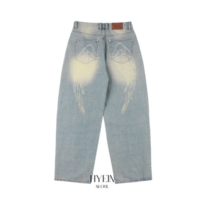 【IVE レイ着用】Angel vintage washing pintuck pants / blue