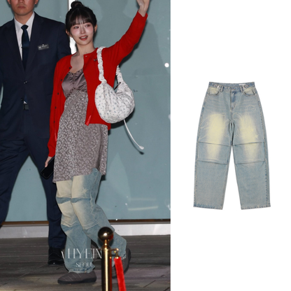 【IVE レイ着用】Angel vintage washing pintuck pants / blue
