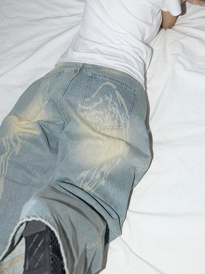 【IVE レイ着用】Angel vintage washing pintuck pants / blue