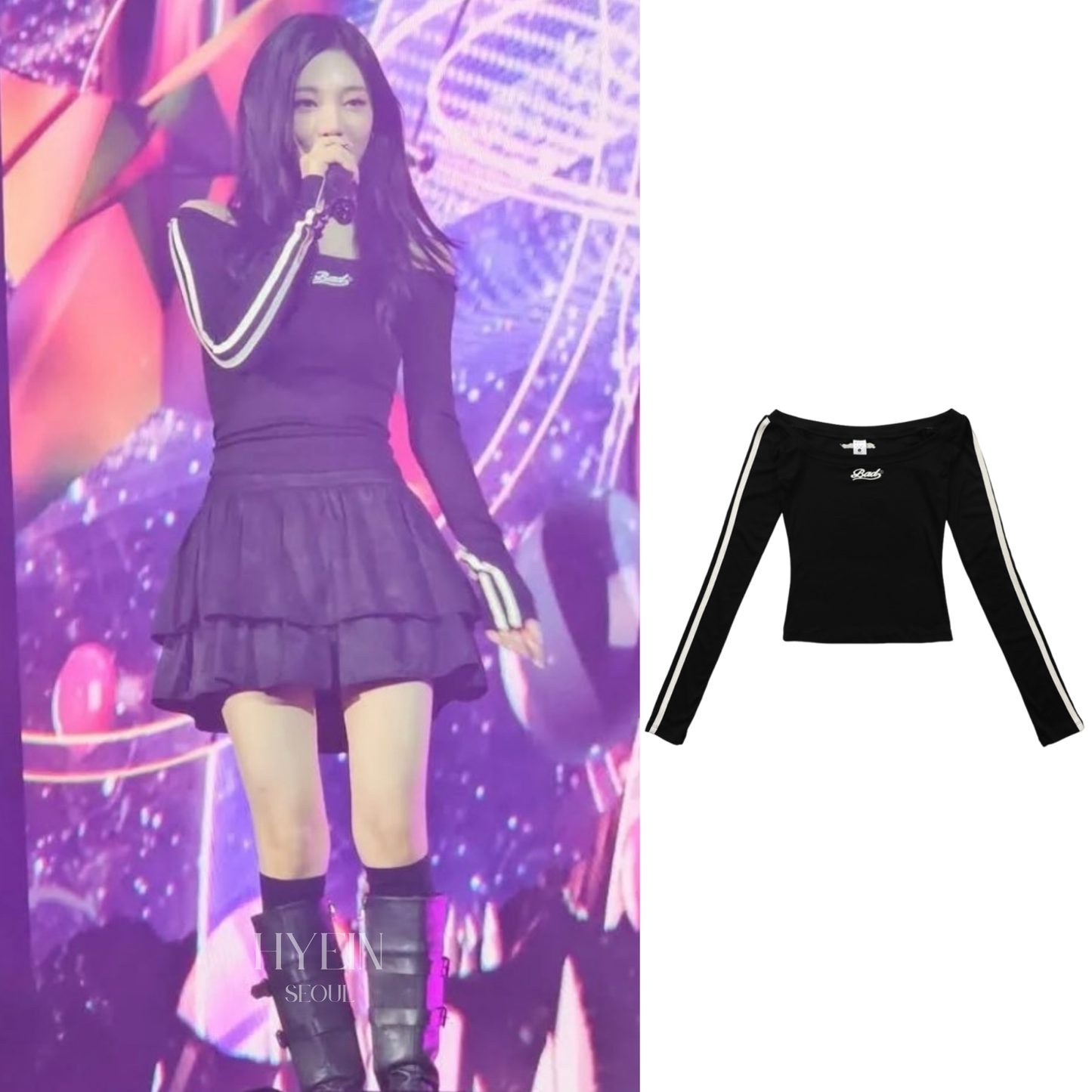 【aespa ニンニン着用】Barbara off shoulder top / black