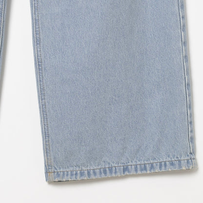 Belted damage wide jeans / washed blue【Hearts2Hearts(H2H) イアン着用】