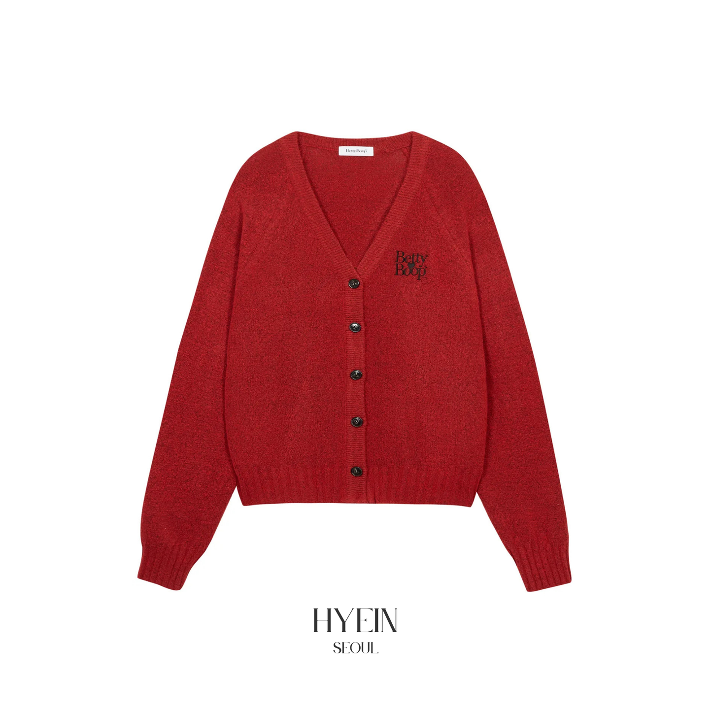 Betty boop overfit v neck knit cardigan【Hearts2Hearts イアン着用】