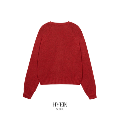 Betty boop overfit v neck knit cardigan【Hearts2Hearts イアン着用】