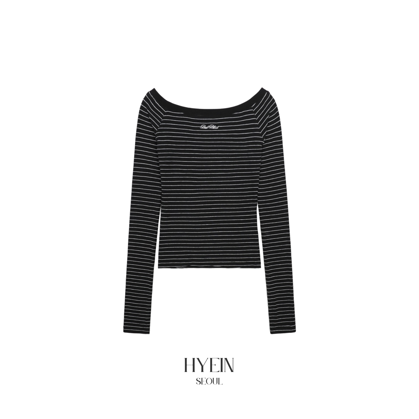 Beyond soft off-shoulder top / stripe black
