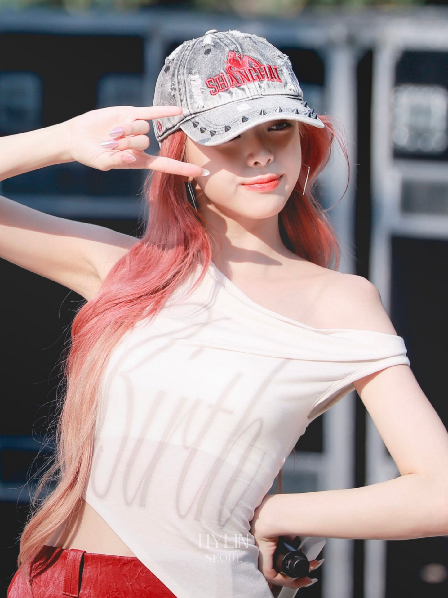 【ITZY ユナ着用】Birth draped top / cream