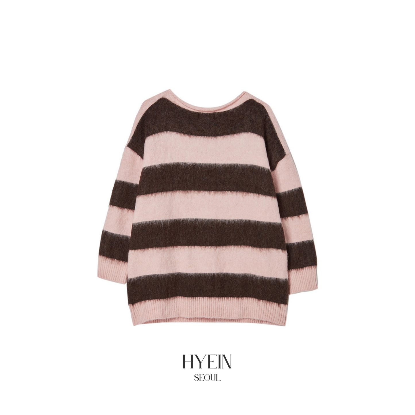 Block stripe off-shoulder knit【NMIXX sullyoon】