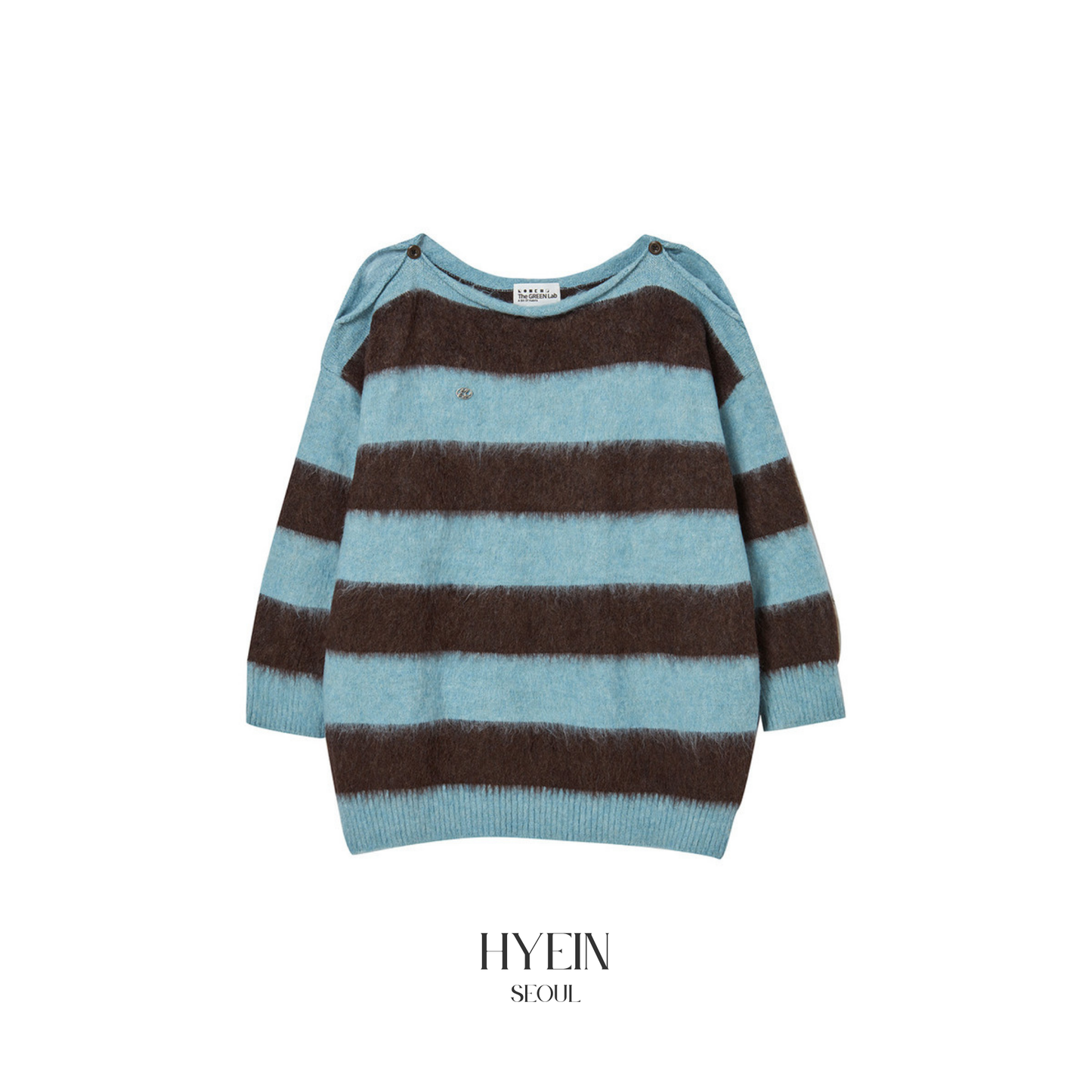 Block stripe off-shoulder knit【NMIXX sullyoon】