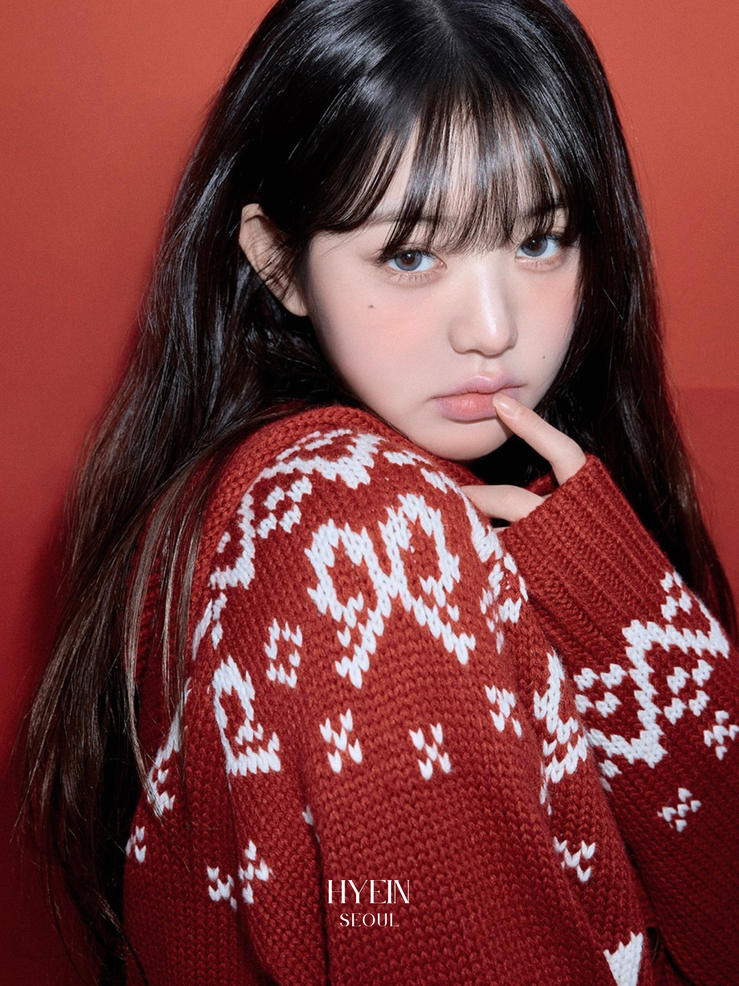 Cat jacquard hoodie cardigan red【IVE ウォニョン着用】