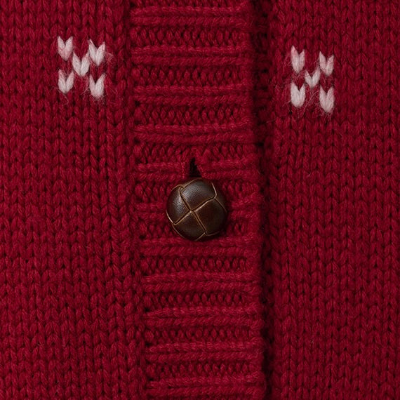 Cat jacquard hoodie cardigan red【IVE ウォニョン着用】