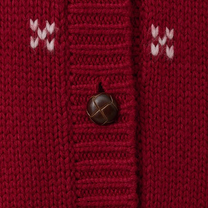 Cat jacquard hoodie cardigan red【IVE ウォニョン着用】