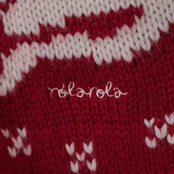 Cat jacquard hoodie cardigan red【IVE ウォニョン着用】