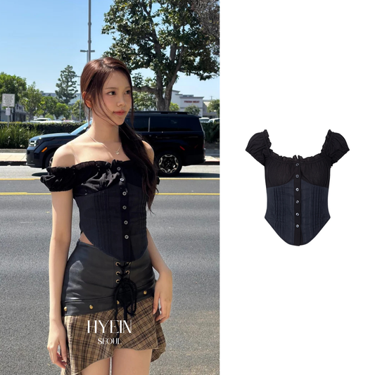 Cindy shirt top / black【Hearts2Hearts(H2H) カルメン着用】