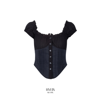 Cindy shirt top / black【Hearts2Hearts(H2H) カルメン着用】