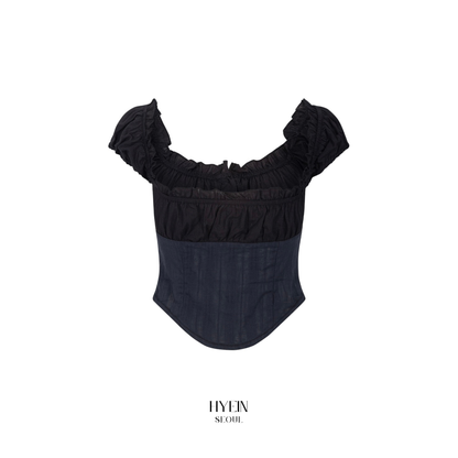 Cindy shirt top / black【Hearts2Hearts(H2H) カルメン着用】