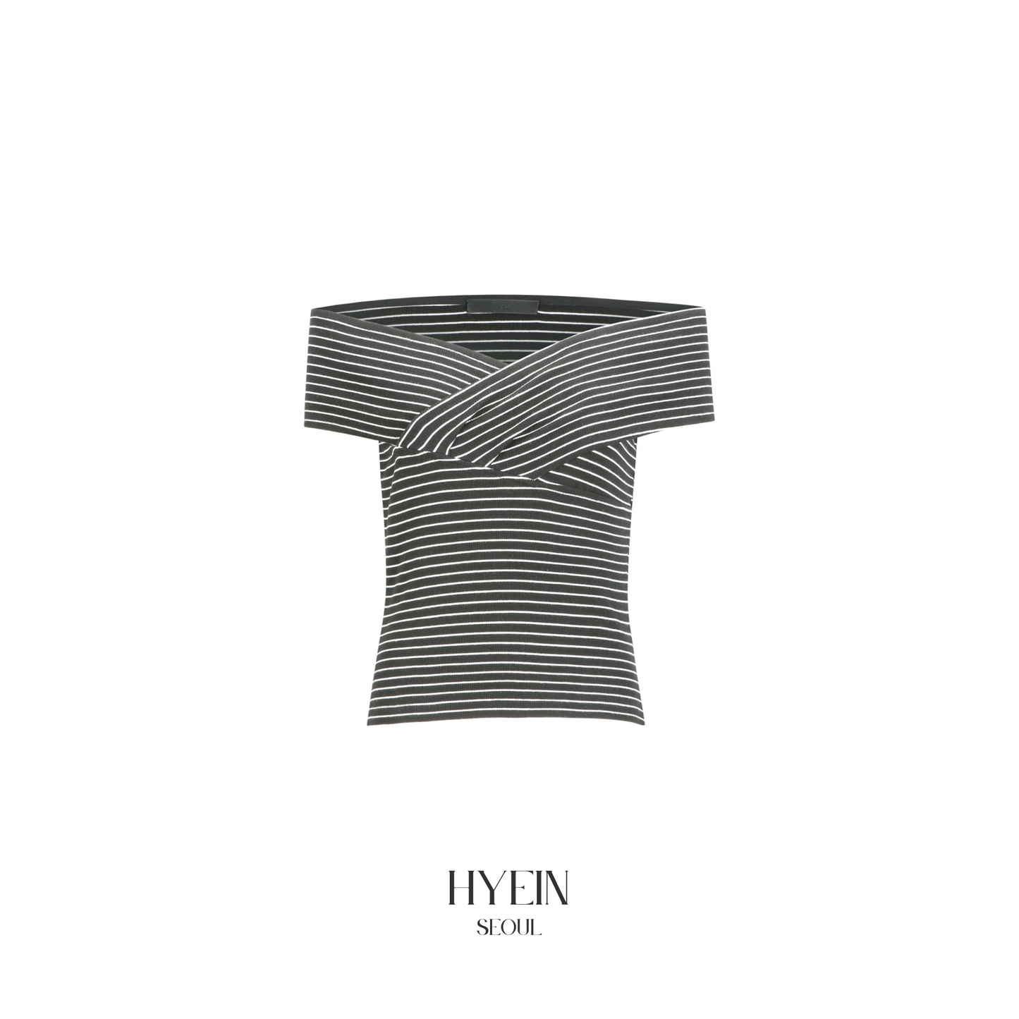 Cross over off shoulder top / grey【ILLIT ミンジュ着用】